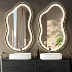 Dorlicecass Irregular Led Bathroom Mirror- Black 26"x46" Single Piece Vanity by Dorlicecass