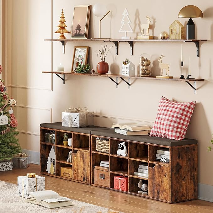 DINZI LVJ Long Wall Shelves, 47.3Inch Wall Mounted Shelves, Extra Large Storage - Image 2