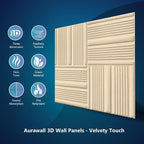 Velvet 3D wall Panels for Interior Decor Peel and Stick, Soundproof Geometric - Image 5