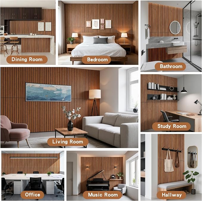 Wood Veneer Acoustic Panels, 4 Pack 47.2”x23.6” Sound Panels, Decorative Large - Image 7