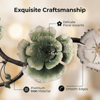 Large 3D Abstract Art Metal Flower Wall Art Main Colors Are White And Blue - Image 4