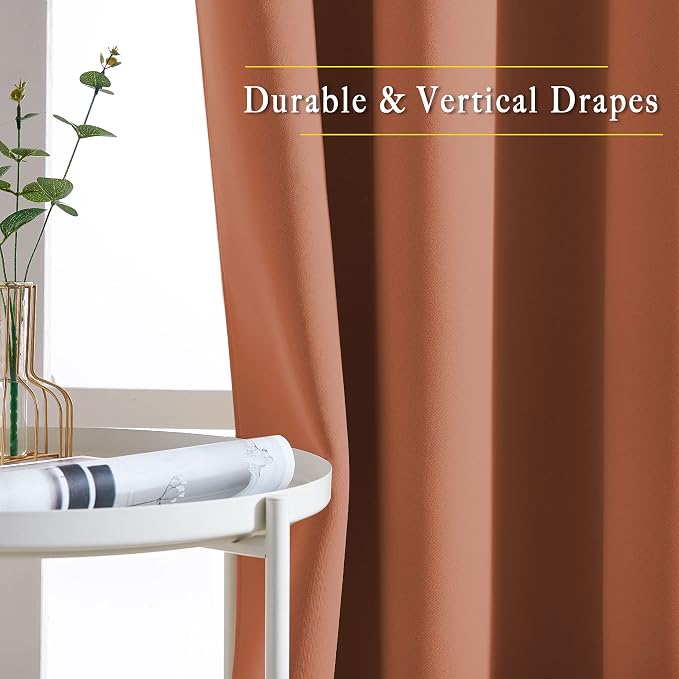 NICETOWN Blackout Burnt Orange Curtain & Drape - Image 5