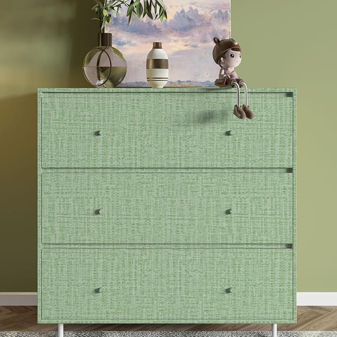 TANONE Contact Paper Peel and Stick, Grasscloth Green Wallpaper Self Adhesive - Image 6
