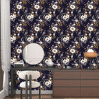 Vintage Floral Wallpaper Peel and Stick Purple White Flowers Contact Paper - Image 7