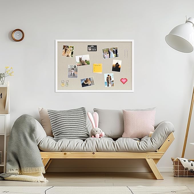 DAHAPYBOO Cork Board with Linen White 2Pack, Bulletin Board 30"x20" Hanging - Image 4