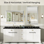 48x30 Inch Brushed Silver Bathroom Mirror - Image 6