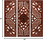Homebia Designs Handmade Carved Wooden Wall Hanging Plaques Set of 3 - Image 7