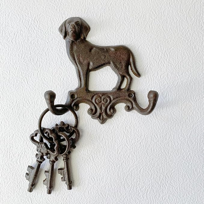 Rustic Dog-Shaped Decorative Wall Hook Rack Hangers - Image 6