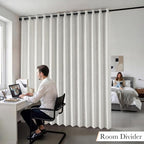 RYB HOME Accordion Style Room Divider Curtain-100% Blackout Folding Accordion - Image 9