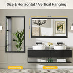 Briivue 55x30 Inch Black Bathroom Mirror - Image 6