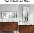 KOCUUY Black Bathroom Mirror, 20x48 Inch Rectangle Mirror - Image 8