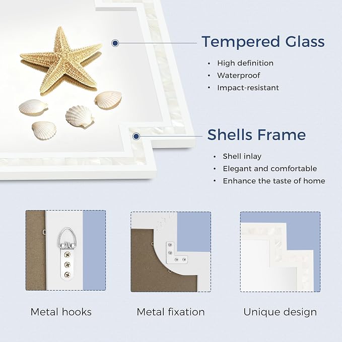 Tanmicoshomy 24 x 36 Inch White Bathroom Mirrors - Image 2
