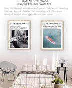 iHery Every Hour is Happy Hour Framed Trendy NewsPaper Wall Art, Natural OAK - Image 7