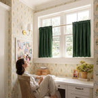 NICETOWN Olive Green Velvet Valance Curtains - Image 3