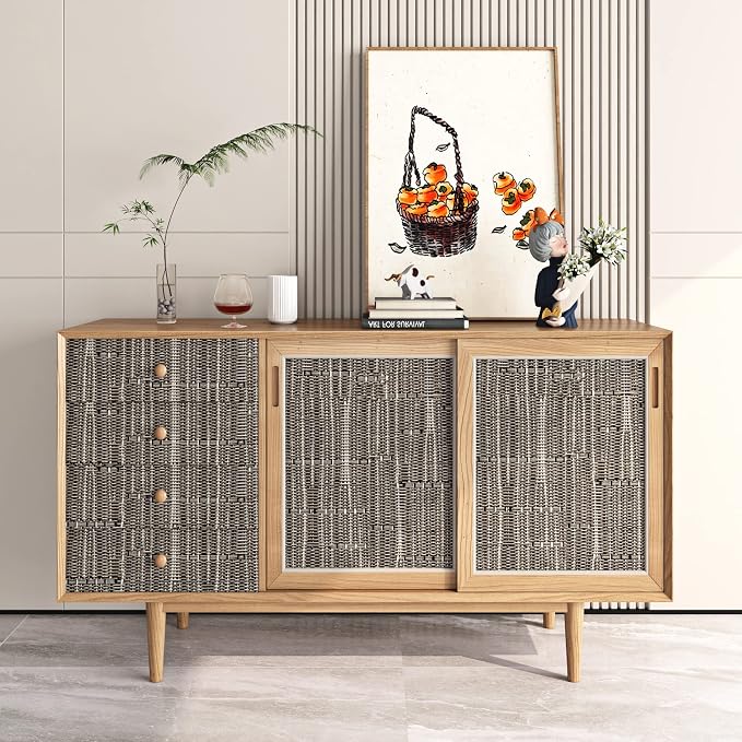 FunStick 15.8"x240" Grasscloth Peel and Stick Wallpaper Textured Taupe Brown - Image 3