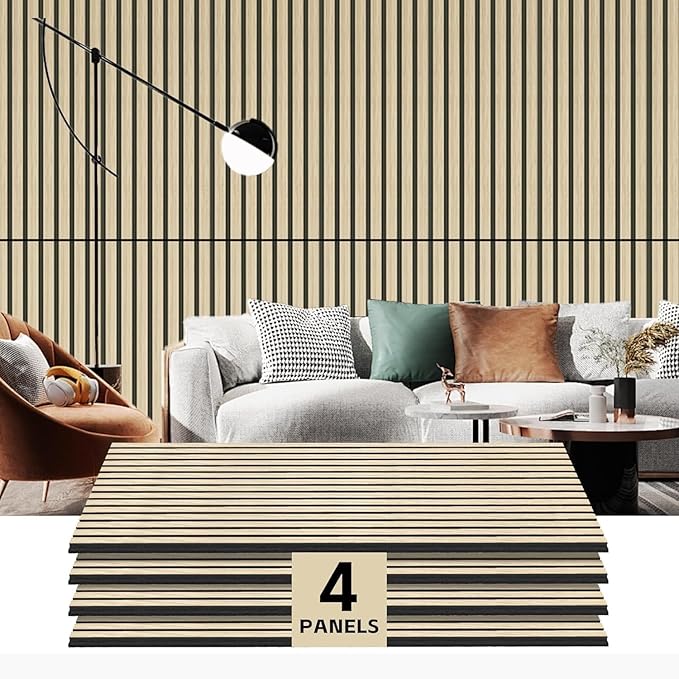RITOLLO 4 Pack Wood Panels for Wall, 47.2"×23.6" Wood Slat Acoustic Panels for by Ritollo