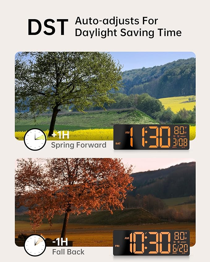EASYERA 12" Digital Wall Clock for Classroom Livingroom Game Home Decor - Image 5