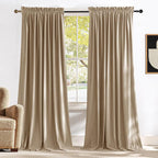 NICETOWN Thick Beige Velvet Drapes by NICETOWN
