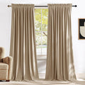 NICETOWN Beige Velvet Curtains Long Drapes, Living Room Office Luxury Bedroom by NICETOWN