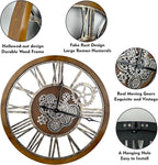 The B-Style Large Real Moving Gears Wall Clock 30 inch Rustic Retro Industrial - Image 2