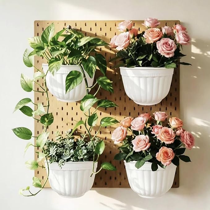 6 Pcs Plastic Large Wall Plant Pots Vertical Garden Living Wall Mounted Window - Image 4