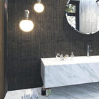 FunStick 24"x394" Black and Gold Grasscloth Peel and Stick Wallpaper Textured - Image 2