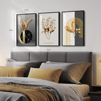Framed Black and White Modern Luxury Wall Art, 3 Pieces Large Contemporary - Image 2