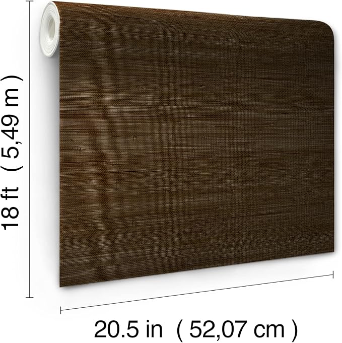 NuWallpaper x Society Social Brown Classic Faux Grasscloth Peel & Stick - Image 8
