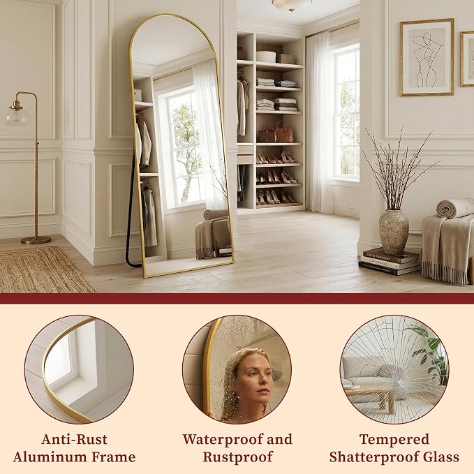 Suidia 90"x46" Arched Full Length Mirror - Image 6