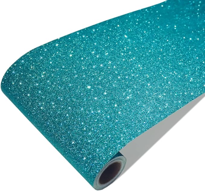 CRE8TIVE Teal Blue Glitter Wallpaper Border Peel and Stick Wall Border Sparkle by CRE8TIVE