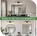 DORESshop Bathroom Light Fixtures, 4-Light Black Bathroom Lighting Fixtures - Image 2