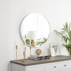 Fabuday Silver Round Mirror for Wall 26 inch - Image 3