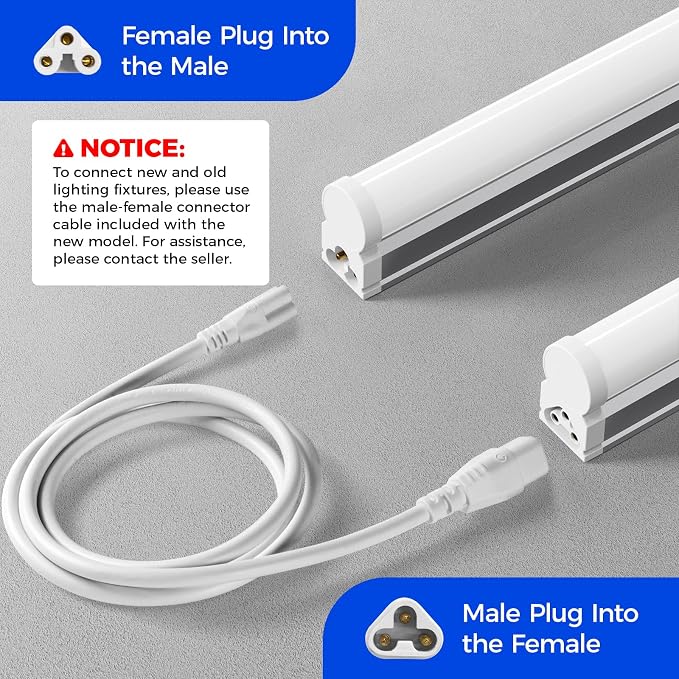 Barrina 6 Pack LED T5 Integrated Single Fixture 1FT, Linkable Under Cabinet - Image 4