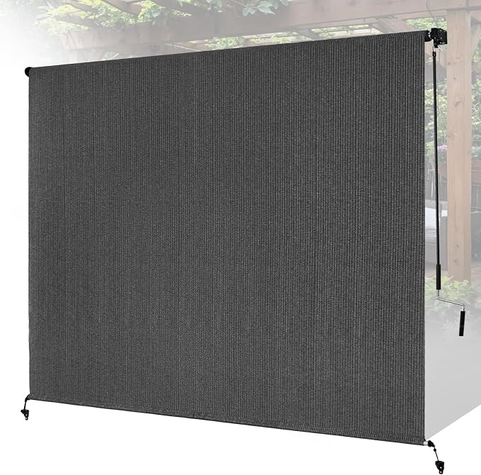 11'W x 8'H Gray Outdoor Roller Shade by Unknown
