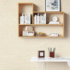 Beige Grasscloth Peel and Stick Wallpaper 17.3"x480" Faux Linen Textured - Image 4