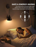 NIORSUN Matte Black Battery Operated Wall Sconce Set of 2, 5200mAh Dimmable - Image 5