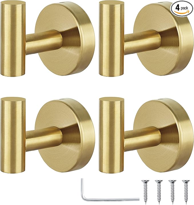 Towel Hooks Bathroom Coat Robe Hook Stainless Steel Heavy Duty Door Hanger by Homagic