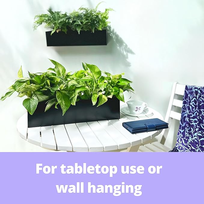 LaLaGreen Wall Planters for Outdoor Plants Carbon Steel Black Metal Hanging - Image 9