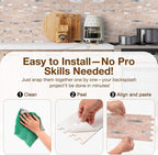Peel and Stick Backsplash Tile Waterproof Removable PVC Wall Sticker 3D Faux - Image 5