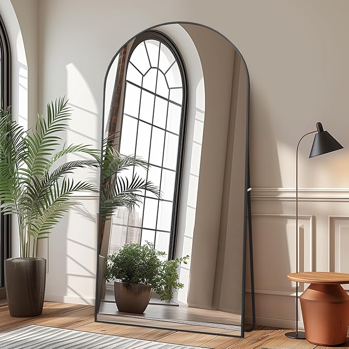 Beauty4U 71" x 32" Arched Full Length Mirror, HD Tempered Glass Floor Mirror by Beauty4U