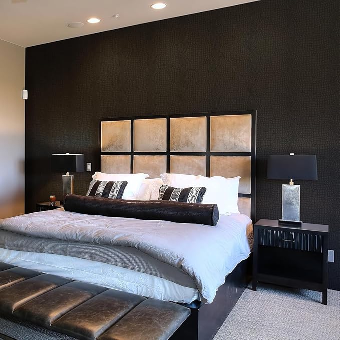 Zeeko Black Peel and Stick Wallpaper 17.3" X 984" Removable Crocodile Wallpaper by Zeeko