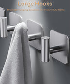 Aikzik 4 Pack Large Heavy Duty Wall Hooks - 26lb Max - Image 3