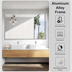KOCUUY Silver Bathroom Mirror, HD Tempered Glass, Anti-Rust Brushed Silver Frame - Image 7