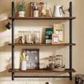 Bestier 3 Tier Industrial Pipe Shelving, Floating Book Shelves by Bestier