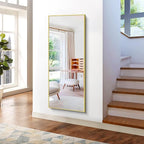 KOCUUY Large Gold Bathroom Mirror, HD Tempered Glass, Anti-Rust Frame, Modern - Image 6