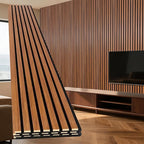 Yuzzy 4 Pack Wood Panels for Wall, 94.5" x 11" Acoustic Wood Slat Wall Panel by Yuzzy