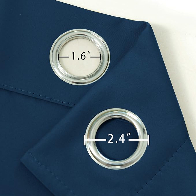 LEMOMO Navy Blackout Curtains/38 x 54 Inch Length/Set of Two Panels Grommet - Image 5