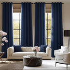NICETOWN Room Darkening Draperies Curtains Panels, 2 Panels Navy Blue W52 x L96 - Image 3