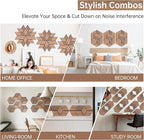 Mollywell Acoustic Panels, PVC Wood-Grain, 14x12 Inch Hexagon Carved Sound - Image 5