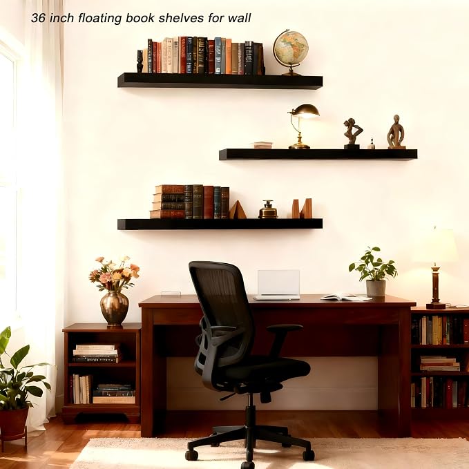ROGMARS Black Wooden Floating Shelves - Image 6